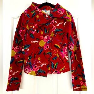 100% Merino Wool Sweater Coat in Floral Print